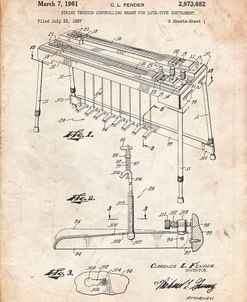 PP281-Vintage Parchment Fender Pedal Steel Guitar Patent Poster