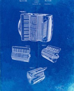 PP283-Faded Blueprint Accordion Patent Poster