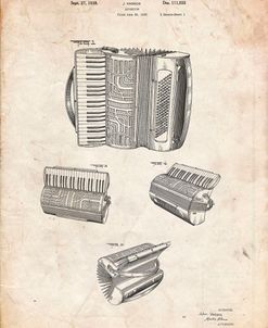 PP283-Vintage Parchment Accordion Patent Poster