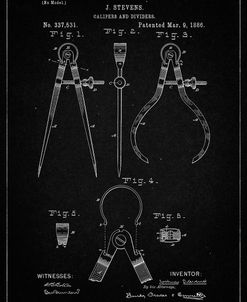 PP285-Vintage Black Calipers and Dividers Patent Poster