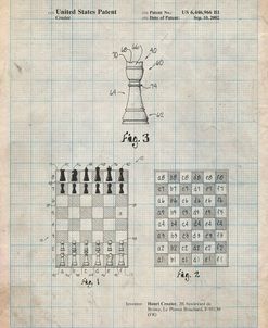 PP286-Antique Grid Parchment Speed Chess Game Patent Poster