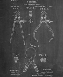 PP285-Chalkboard Calipers and Dividers Patent Poster