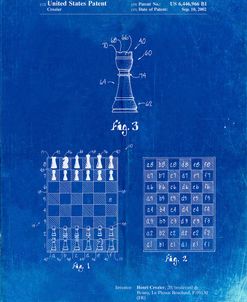 PP286-Faded Blueprint Speed Chess Game Patent Poster