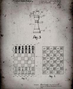 PP286-Faded Grey Speed Chess Game Patent Poster