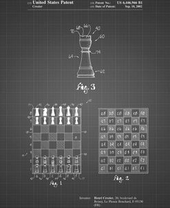 PP286-Black Grid Speed Chess Game Patent Poster