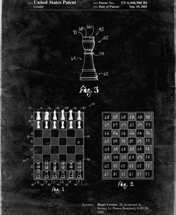 PP286-Black Grunge Speed Chess Game Patent Poster