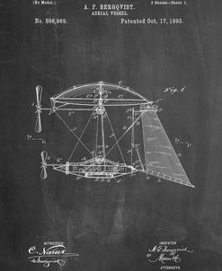 PP287-Chalkboard Aerial Vessel Side View Patent Poster