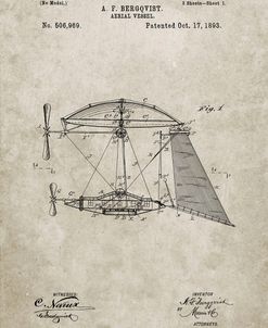 PP287-Sandstone Aerial Vessel Side View Patent Poster