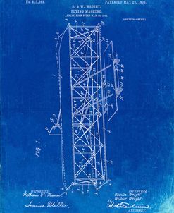 PP288-Faded Blueprint Wright Brothers Flying Machine Patent Poster
