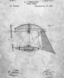 PP287-Slate Aerial Vessel Side View Patent Poster