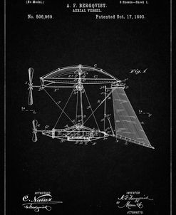 PP287-Vintage Black Aerial Vessel Side View Patent Poster