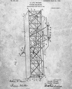 PP288-Slate Wright Brothers Flying Machine Patent Poster