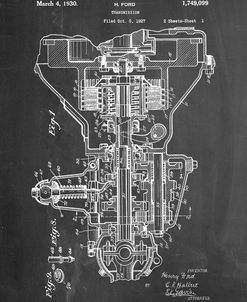 PP289-Chalkboard Henry Ford Transmission Patent Poster