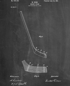 PP291-Chalkboard Hockey Stick Patent Poster