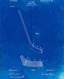 PP291-Faded Blueprint Hockey Stick Patent Poster