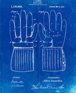 PP292-Faded Blueprint Vintage Hockey Glove Patent Poster