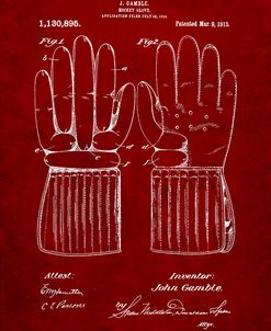 PP292-Burgundy Vintage Hockey Glove Patent Poster
