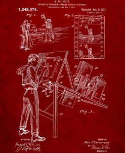PP293-Burgundy Cartoon Method Patent Poster