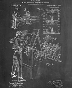 PP293-Chalkboard Cartoon Method Patent Poster