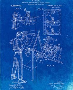 PP293-Faded Blueprint Cartoon Method Patent Poster