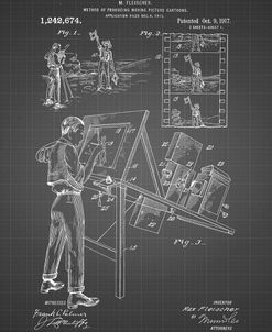 PP293-Black Grid Cartoon Method Patent Poster