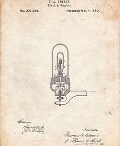 PP296-Vintage Parchment Edison Light Bulb Poster