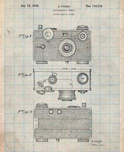 PP299-Antique Grid Parchment Argus C Camera Patent Poster