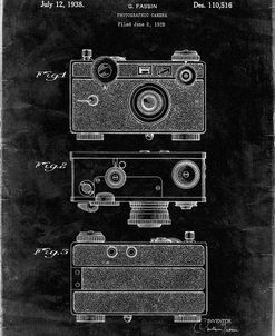 PP299-Black Grunge Argus C Camera Patent Poster