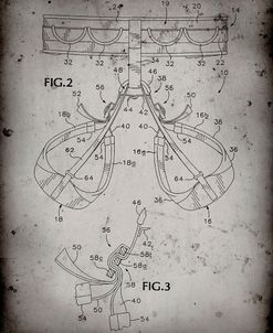 PP297-Faded Grey Rock Climbing Harness Patent Poster