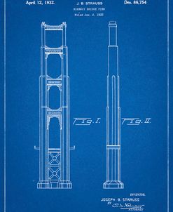PP321-Blueprint Golden Gate Bridge Main Tower Patent Poster