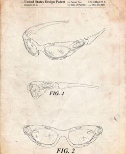 PP324-Vintage Parchment Oakley Sunglasses Patent Poster