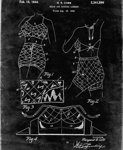 PP325-Black Grunge Bathing Suit 1940 Poster