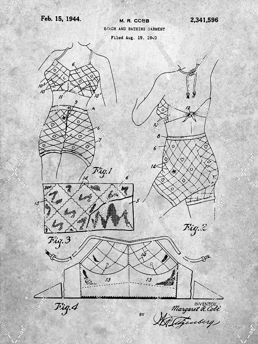 PP325-Slate Bathing Suit 1940 Poster