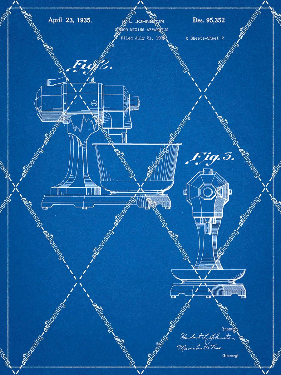PP337-Blueprint KitchenAid Mixer Patent Poster