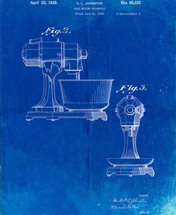 PP337-Faded Blueprint KitchenAid Mixer Patent Poster