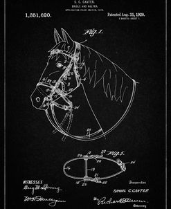 PP338-Vintage Black Bridle and Halter Patent Poster
