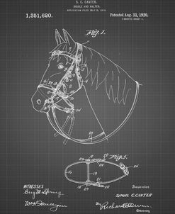 PP338-Black Grid Bridle and Halter Patent Poster