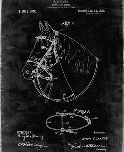 PP338-Black Grunge Bridle and Halter Patent Poster