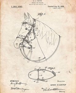 PP338-Vintage Parchment Bridle and Halter Patent Poster