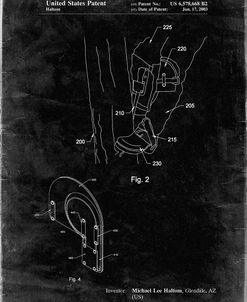 PP340-Black Grunge Pole Climber Knee Pads Patent Poster