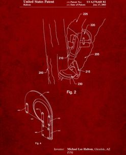 PP340-Burgundy Pole Climber Knee Pads Patent Poster