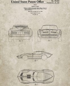 PP339-Sandstone 1966 Corvette Mako Shark II Patent Poster