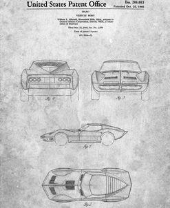 PP339-Slate 1966 Corvette Mako Shark II Patent Poster
