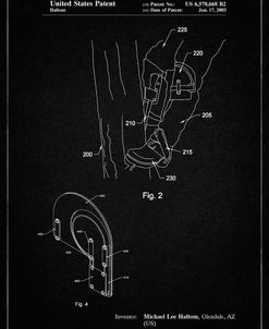 PP340-Vintage Black Pole Climber Knee Pads Patent Poster