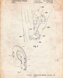 PP340-Vintage Parchment Pole Climber Knee Pads Patent Poster