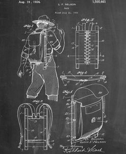 PP342-Chalkboard Trapper Nelson Backpack 1924 Patent Poster