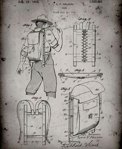 PP342-Faded Grey Trapper Nelson Backpack 1924 Patent Poster