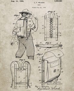 PP342-Sandstone Trapper Nelson Backpack 1924 Patent Poster