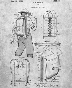 PP342-Slate Trapper Nelson Backpack 1924 Patent Poster