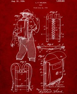 PP342-Burgundy Trapper Nelson Backpack 1924 Patent Poster